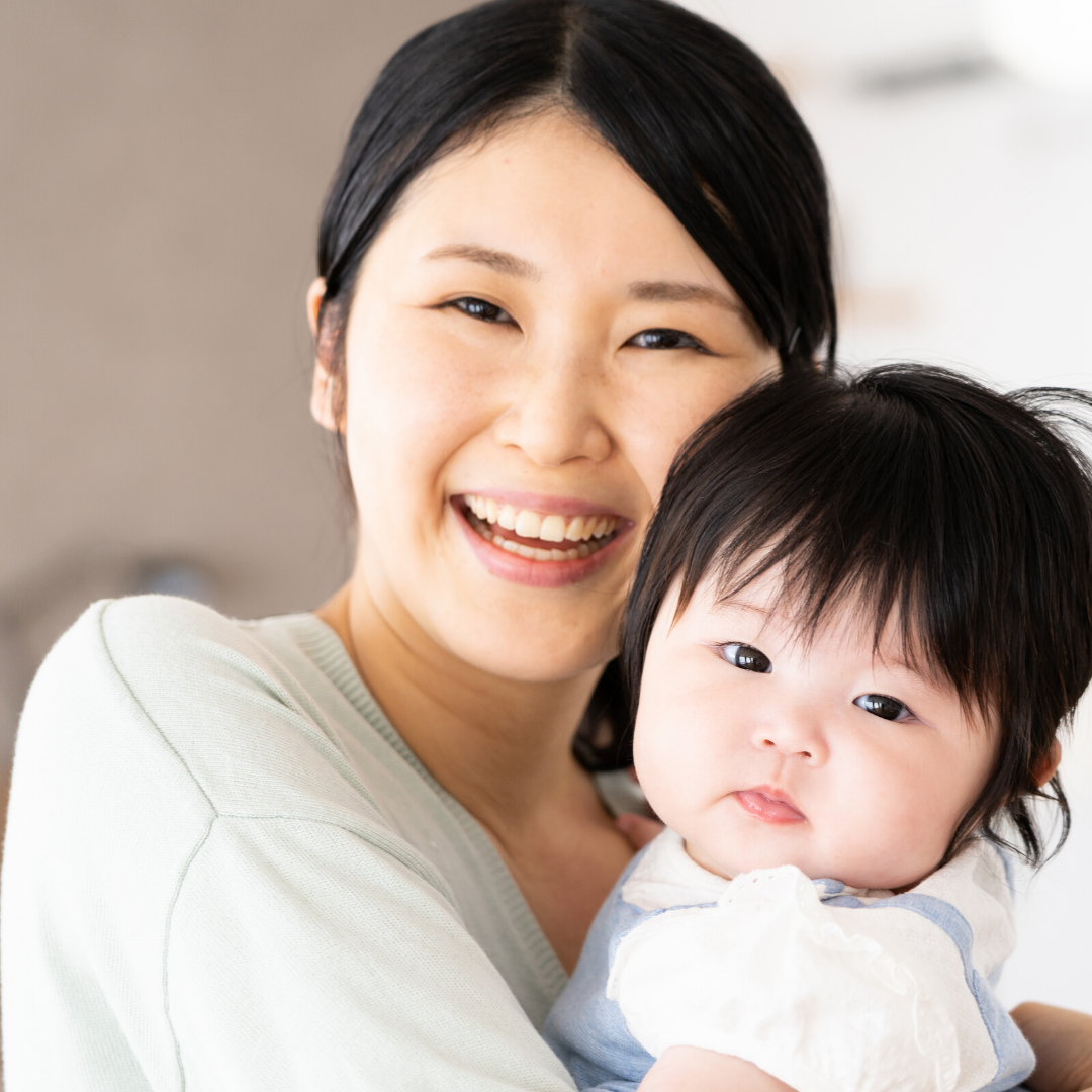 Asian mom and baby